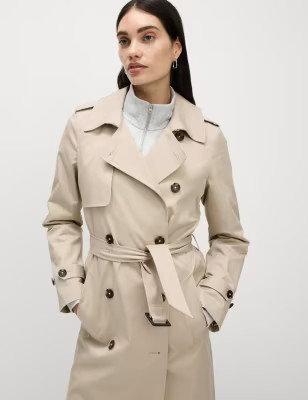Cotton Rich Belted Longline Trench Coat | Marks and Spencer US