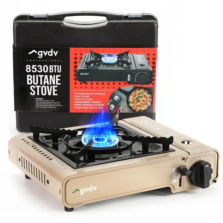 GVDV Portable Camping Stove, 1 Burner Butane Gas Stove with Updated Carrying Case | Walmart (US)