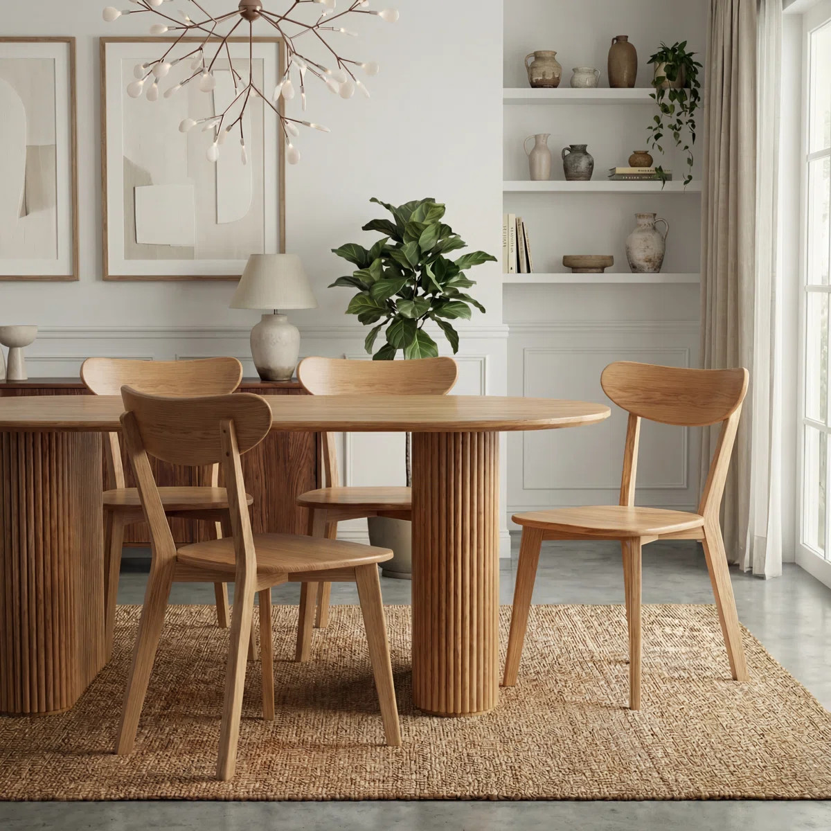 100% Solid Oak 17.7"H Side Chairs Set of 2 | Wayfair North America