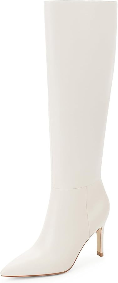Easyfox Knee High Boots Women Pointed Toe Tall Boots 3 In Stiletto High Heel Long Boots Side Zipp... | Amazon (US)
