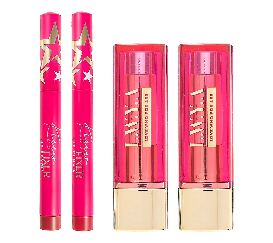 LWYA by Kim Gravel HydraKiss Lipstick & Kisser Fixer 4pc Set | QVC