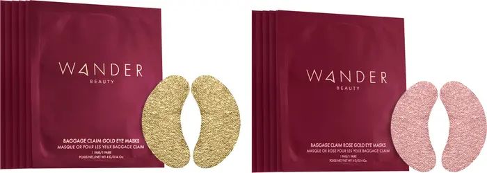 Wander Beauty Baggage Claim Gold & Rose Gold Eye Mask Set | Nordstrom | Nordstrom
