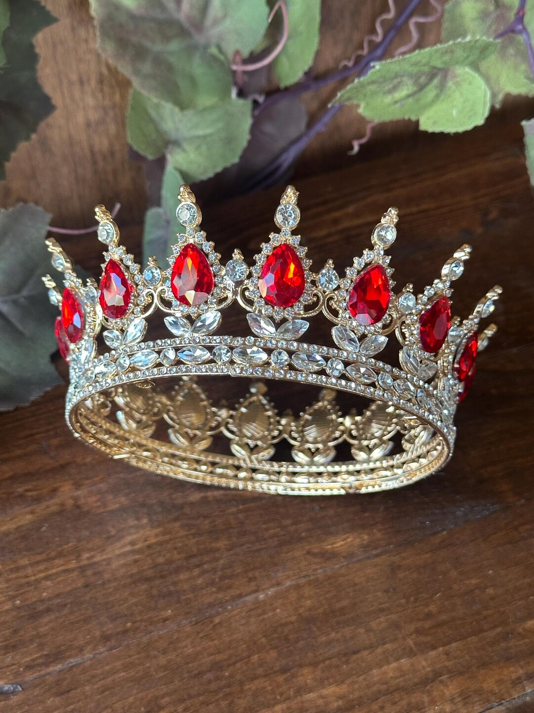Red and Gold Crown: Renaissance, Wedding, Prom, Small Queen Crown, Birthday, Every Occasion - Ets... | Etsy (US)