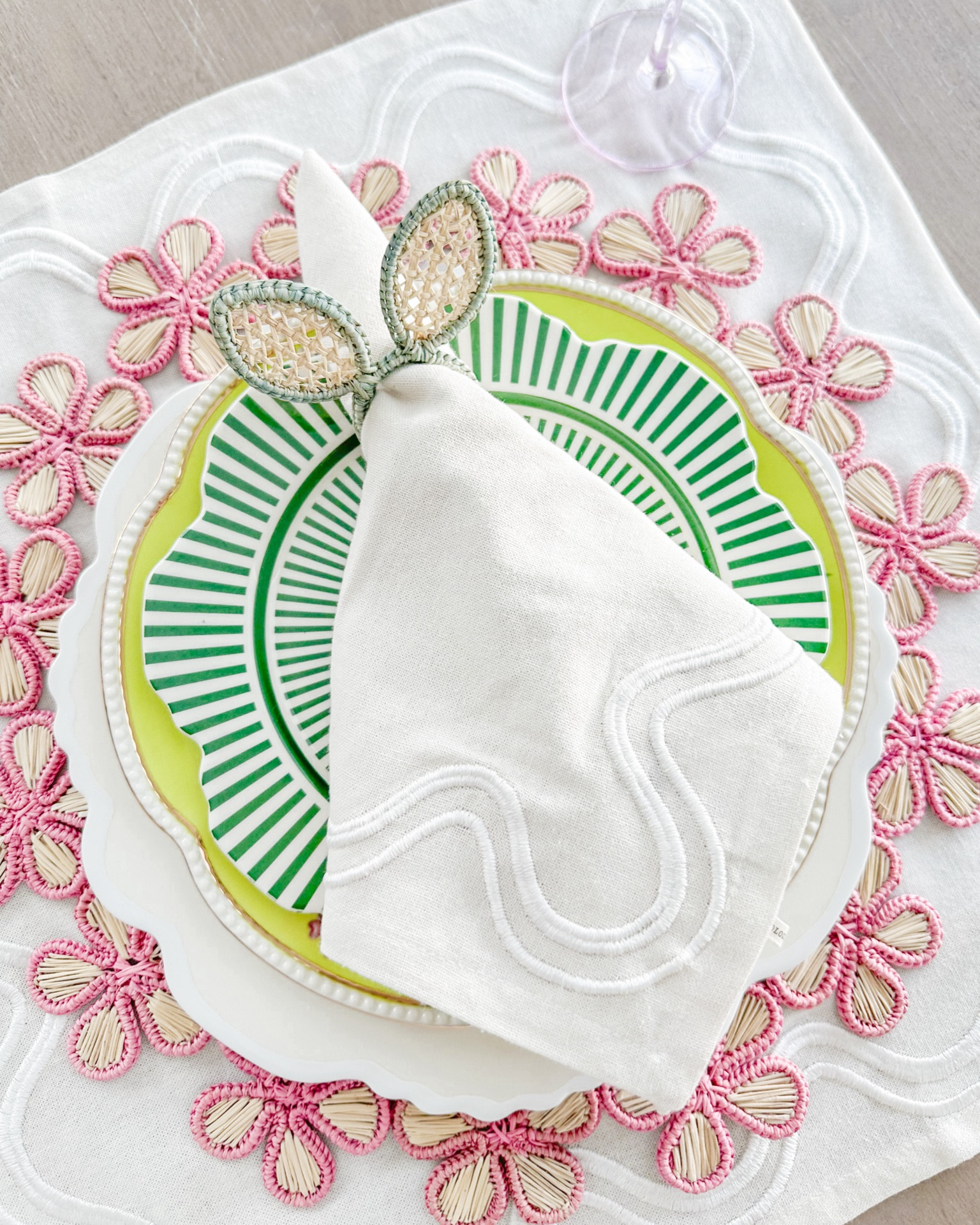 pretty Easter placesetting 🤍 love these bunny ear napkin rings 🐇 

#LTKHome