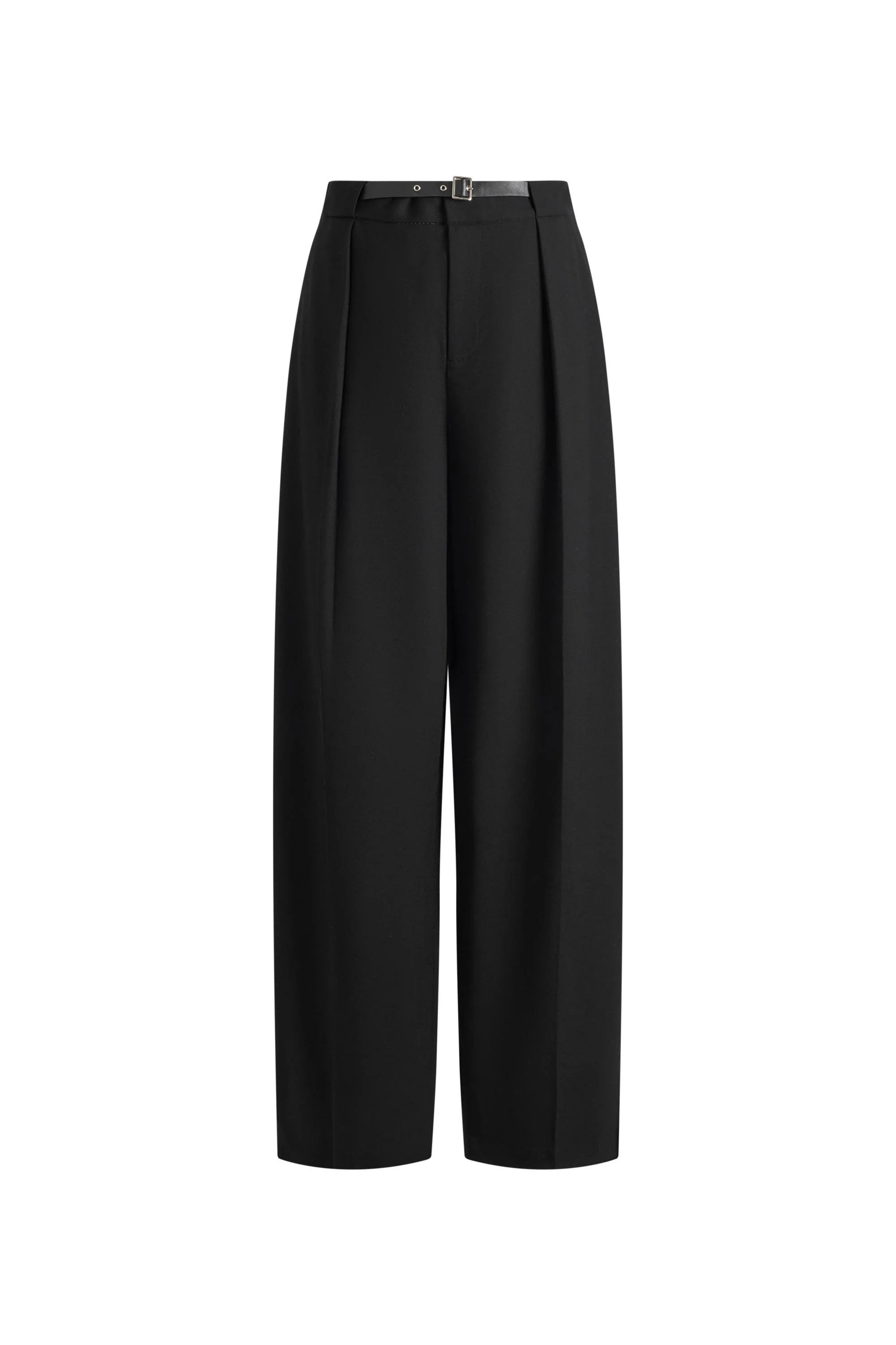 Kaia Wrinkle Resistant Embellished Belt Suit Pants in Fine Wool Suitin | Fabrique