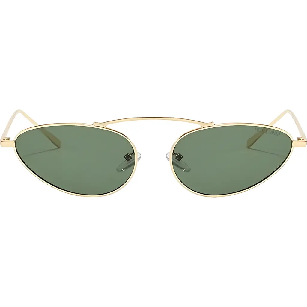 Fifth & Ninth Daphne 60mm Polarized Cat Eye Sunglasses in Gold/green at Nordstrom | Nordstrom