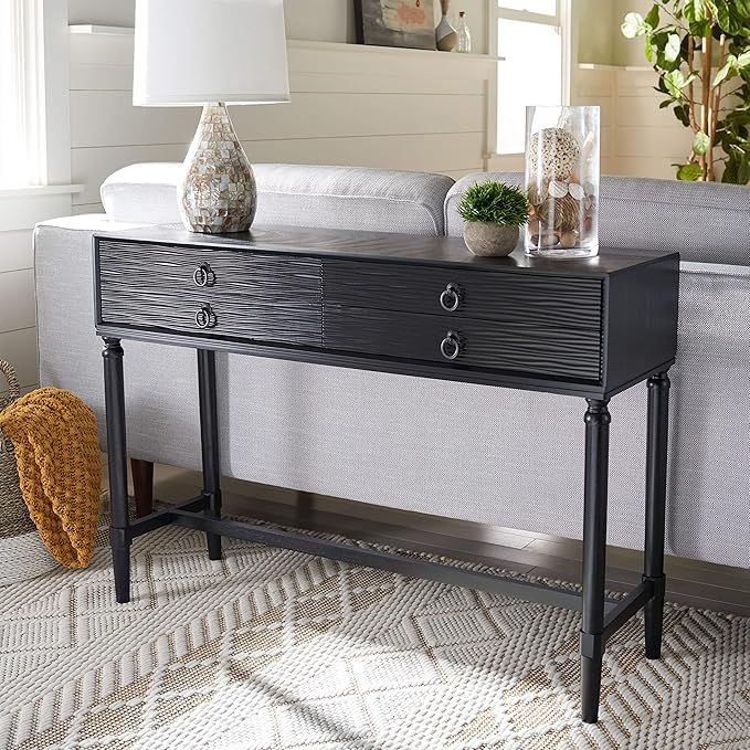 Safavieh Home Collection Aliyah Black 4-Drawer Console Table | Amazon (US)