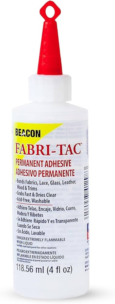 BEACON Fabri-Tac Premium Fabric Glue - Quick Drying, Crystal Clear, Permanent - for Fabrics, Canv... | Amazon (US)