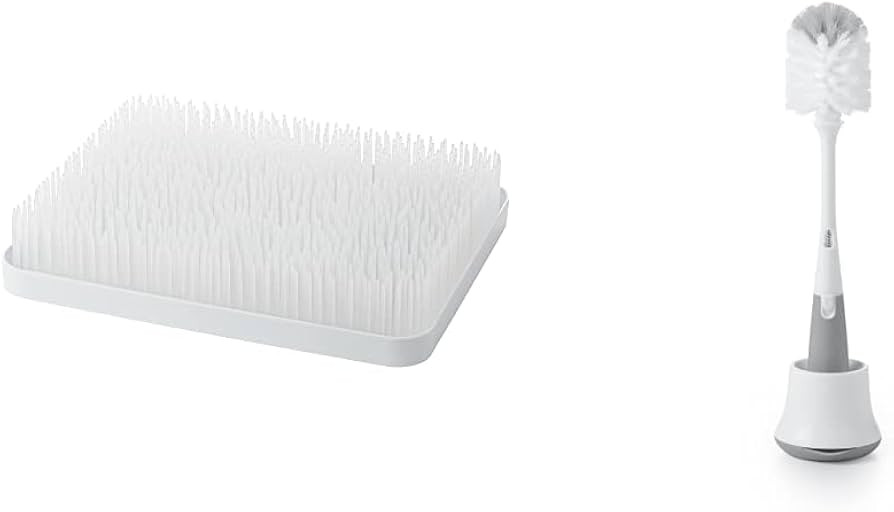 Boon Lawn Countertop Drying Rack,White, 13.5x11x2.5 Inch (Pack of 1) & OXO Tot Bottle Brush with ... | Amazon (US)