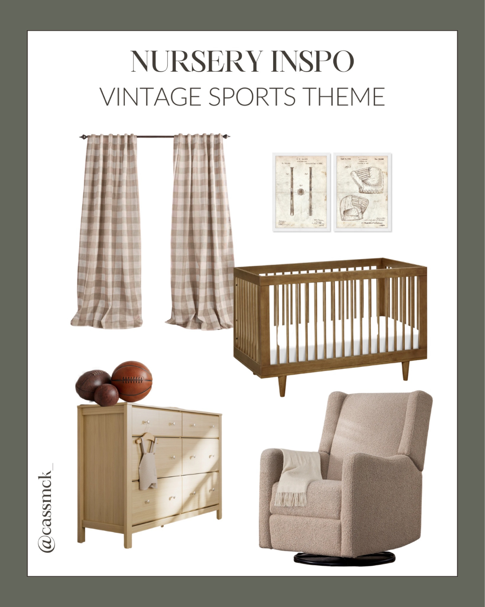 Mood board for our nursery! Don’t miss out on Wayfair’s Way Day sale for up to 80% off these great finds with free shipping from 10/26-10/29!

Vintage sports themed nursery, nursery inspo, vintage nursery, green nursery decor, affordable nursery decor

@Wayfair #WayDay #Wayfair #WayfairPartner #Ad 

#LTKHome #LTKSaleAlert