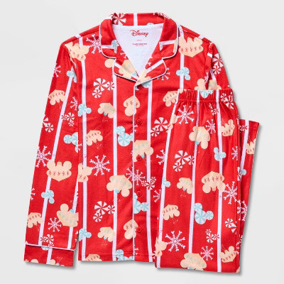 Kids' Disney Mickey Mouse & Friends 2pc Christmas Family Matching Pajama Set - Red | Target