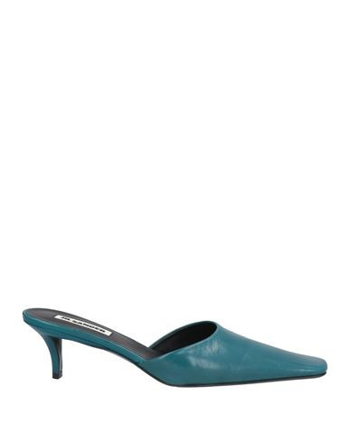 Jil Sander Woman Mules & Clogs Deep teal Size 5.5 Leather | YOOX (US)