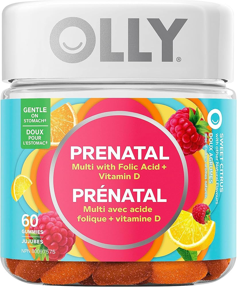 OLLY Prenatal Gummy Supplement with no artificial flavours and colours Sweet Citrus multivitamin ... | Amazon (CA)