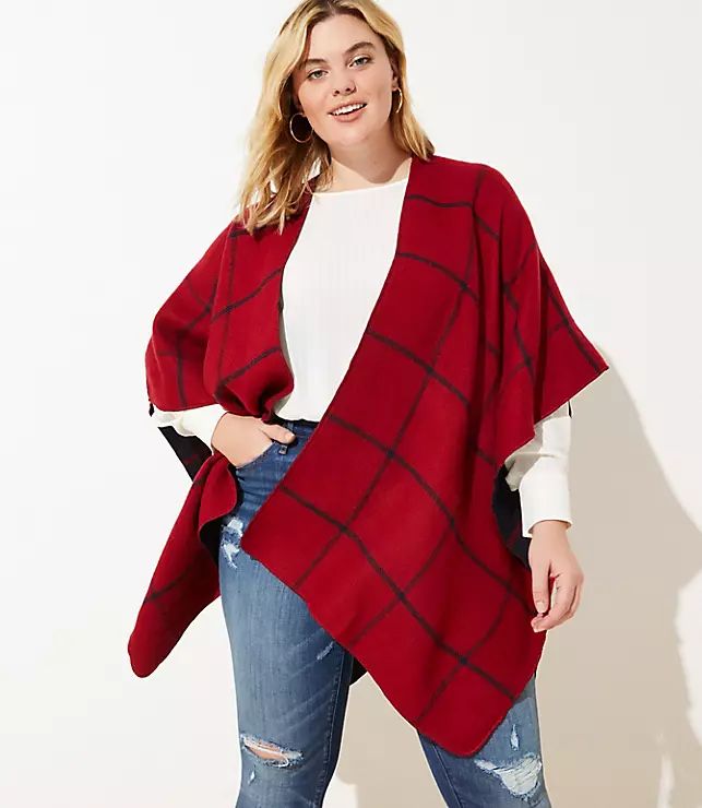 Plaid Fringe Wrap | LOFT | LOFT