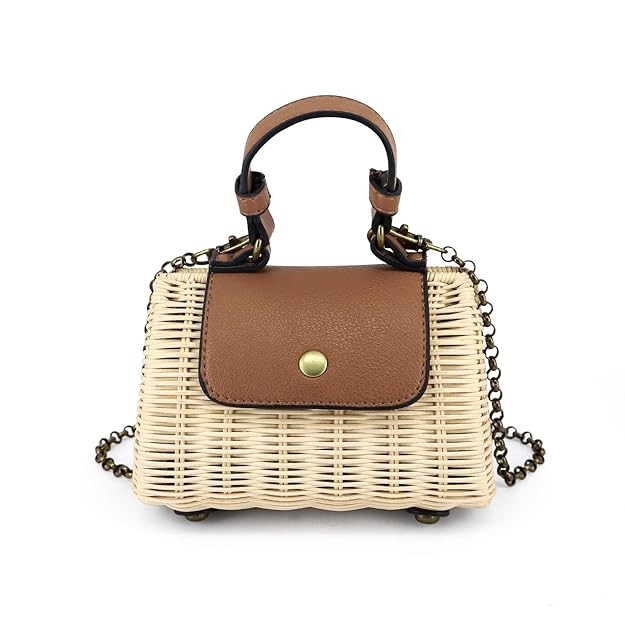 Women Woven Summer Straw Bags Small Box Straw Rattan Beach Handbag Fashion Vacation Women Top Han... | Amazon (US)