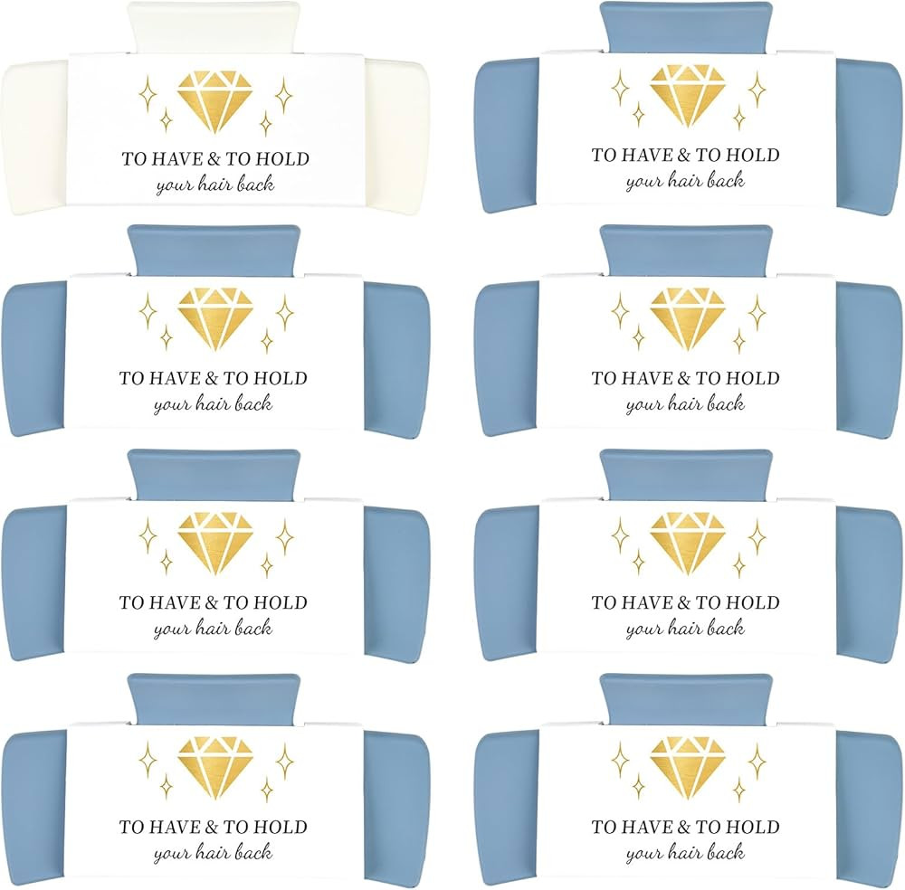 DEEKA Bridesmaid Proposal Gifts 8 Pack Rectangle Bridesmaid Hair Claw Clips Large Hair Clips Brid... | Amazon (US)