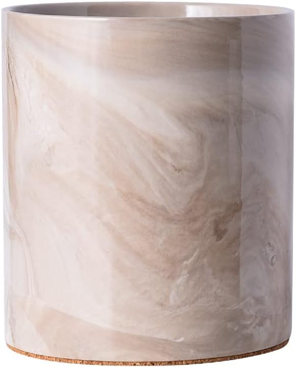 Yundu Porcelain Brown Marble Utensil Crock, Kitchen Utensil Holder for Countertop, 7″ Large Siz... | Amazon (US)