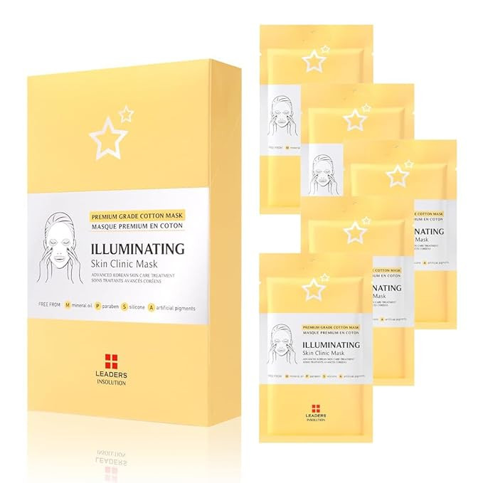 Leaders Insolution Illuminating Skin Clinic Mask | Omega-3 & Purslane Extract for Radiant Glow | ... | Amazon (US)