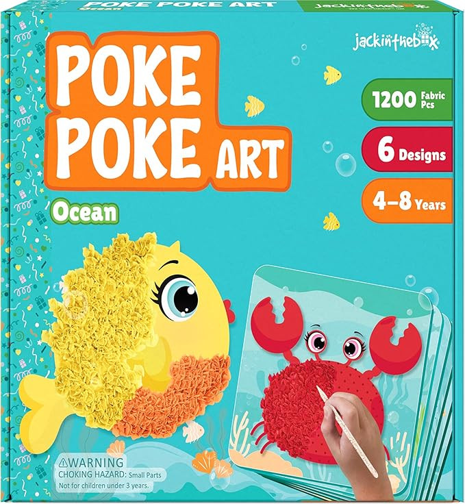 jackinthebox Poke Poke Art – Ocean Theme, Mess-Free Fabric Art and Craft, Flower Pressing Kits,... | Amazon (US)