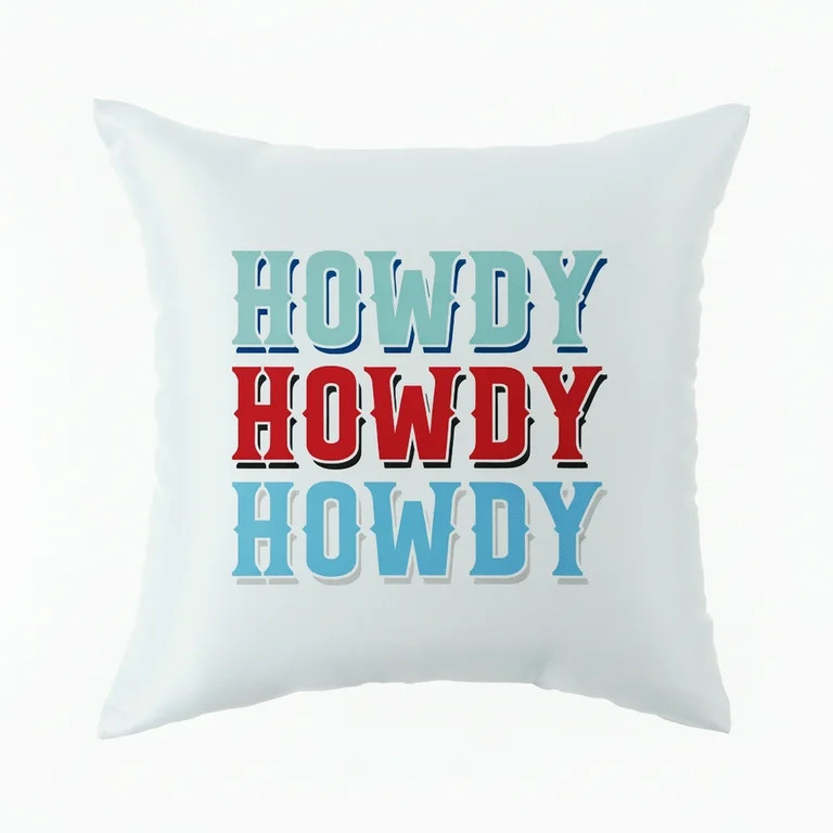 Mainstays 16 in x 16 in Texas Howdy  Outdoor Pillow, White | Walmart (US)