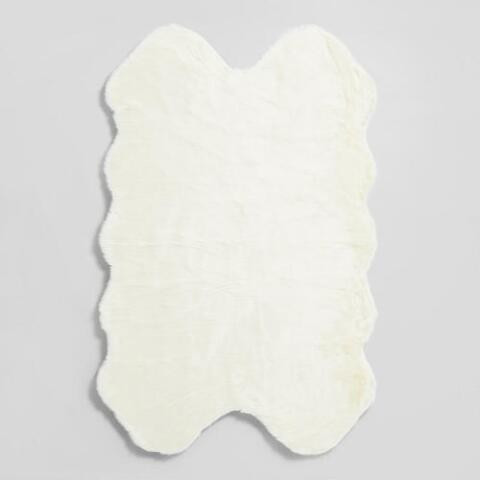 Ivory Faux Sheepskin Area Rug | World Market