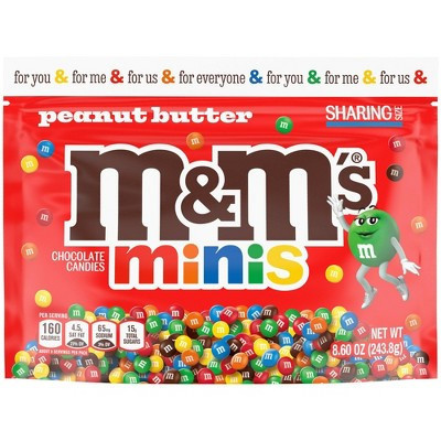 M&M'S Peanut Butter Minis Chocolate Candy Bag Share Size - 8.6oz | Target