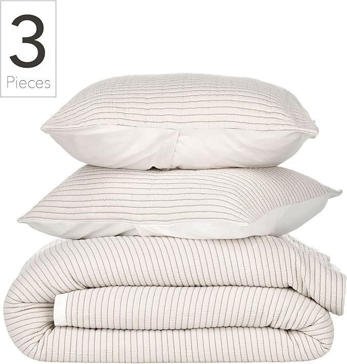 Nate Home by Nate Berkus 3-Piece Cotton Matelasse Duvet Cover Set, Lightweight Breathable Bedding... | Amazon (US)