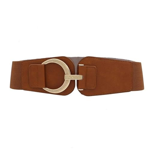 ZYALTFDC Western Vintage Brown Belts for Women Dresses Wide Elastic Waist Stretchy Belt for Ladies Girls Chunky Y2K Cinch Retro Waistband Fashion Trendy Western Wear Dress Accessories | Amazon (US)