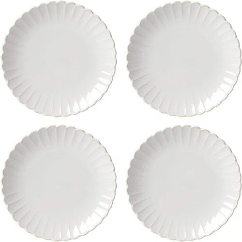 French Perle Scallop 4-Piece Dinner Plate Set | Wayfair North America