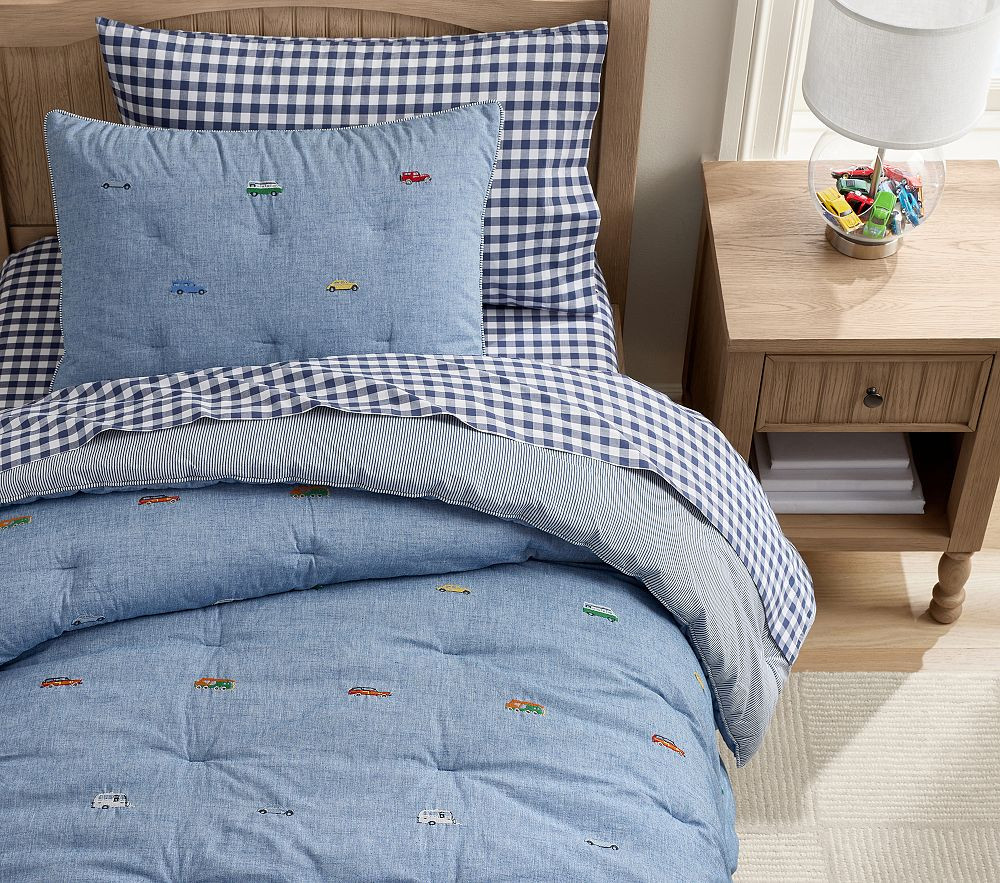 Embroidered Multi Icons Comforter & Shams | Pottery Barn Kids