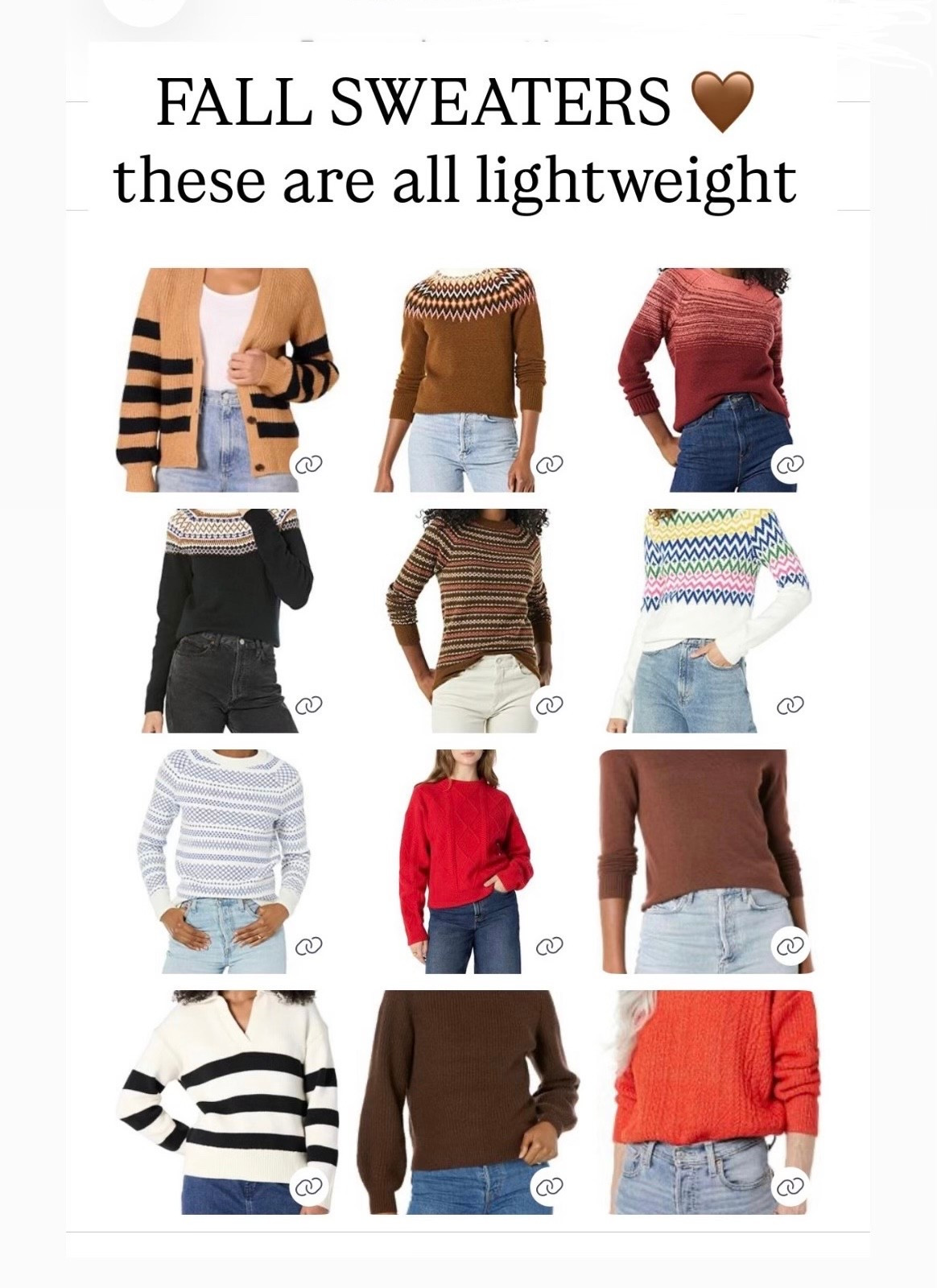 Fall sweaters love
Orange sweater burgundy sweater
Chocolate
Espresso brown stripe amazon sweaters

#LTKSeasonal #LTKWorkwear #LTKSaleAlert