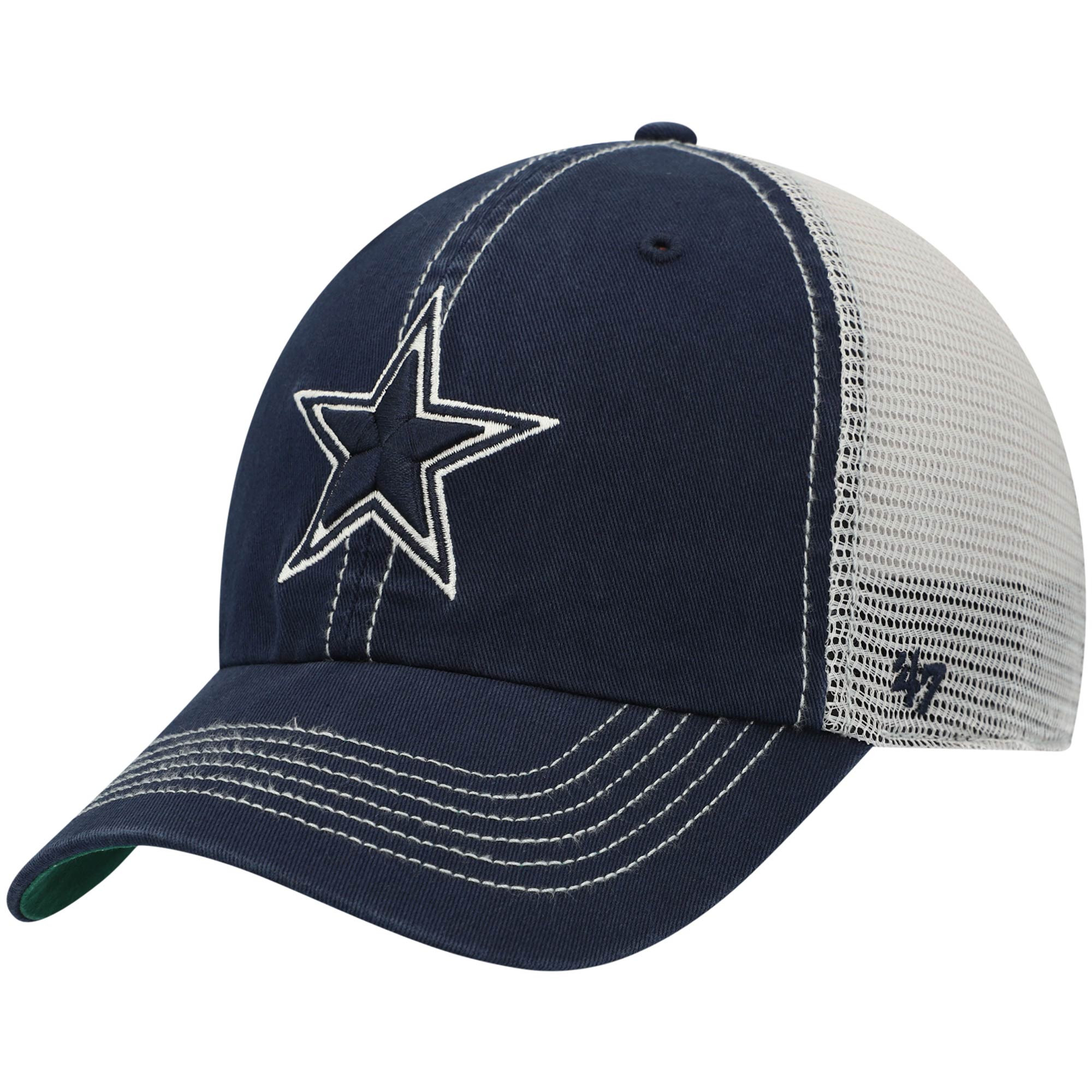 Men's Dallas Cowboys '47 Navy/White Trawler Trucker Clean Up Snapback Hat | NFL Shop