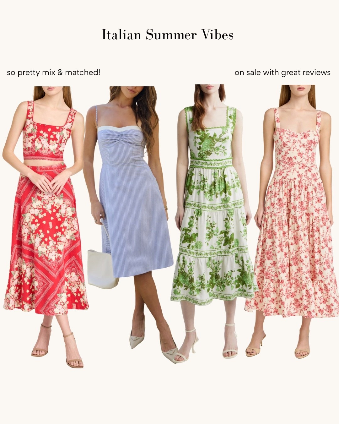 Summer dresses wishlist 

Italian summer , European trip outfit ideas , Nordstrom floral cotton linen dresses