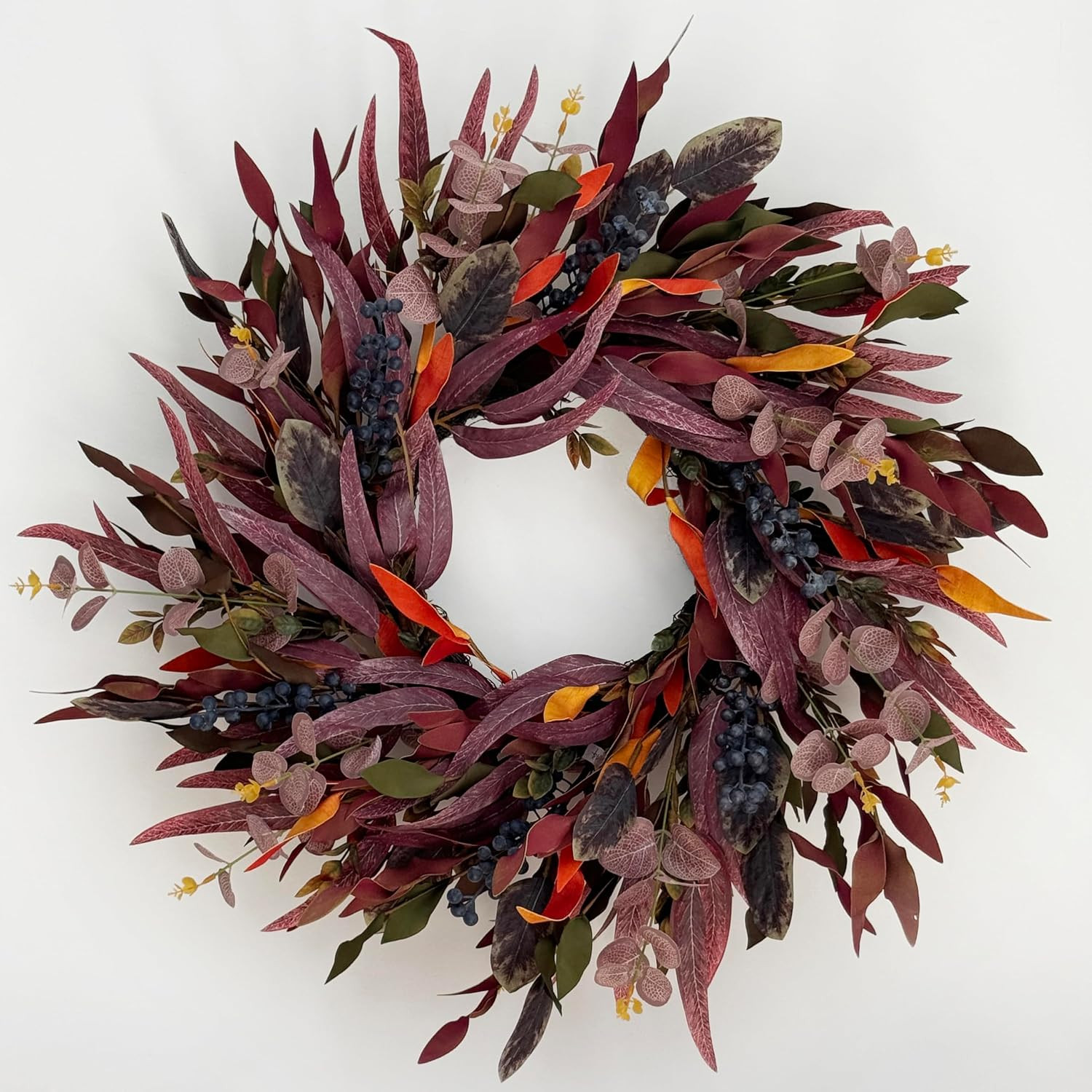 26 Inch Fall Wreaths for Front Door, Eucalyptus and Blueberry Wreath | Amazon (US)