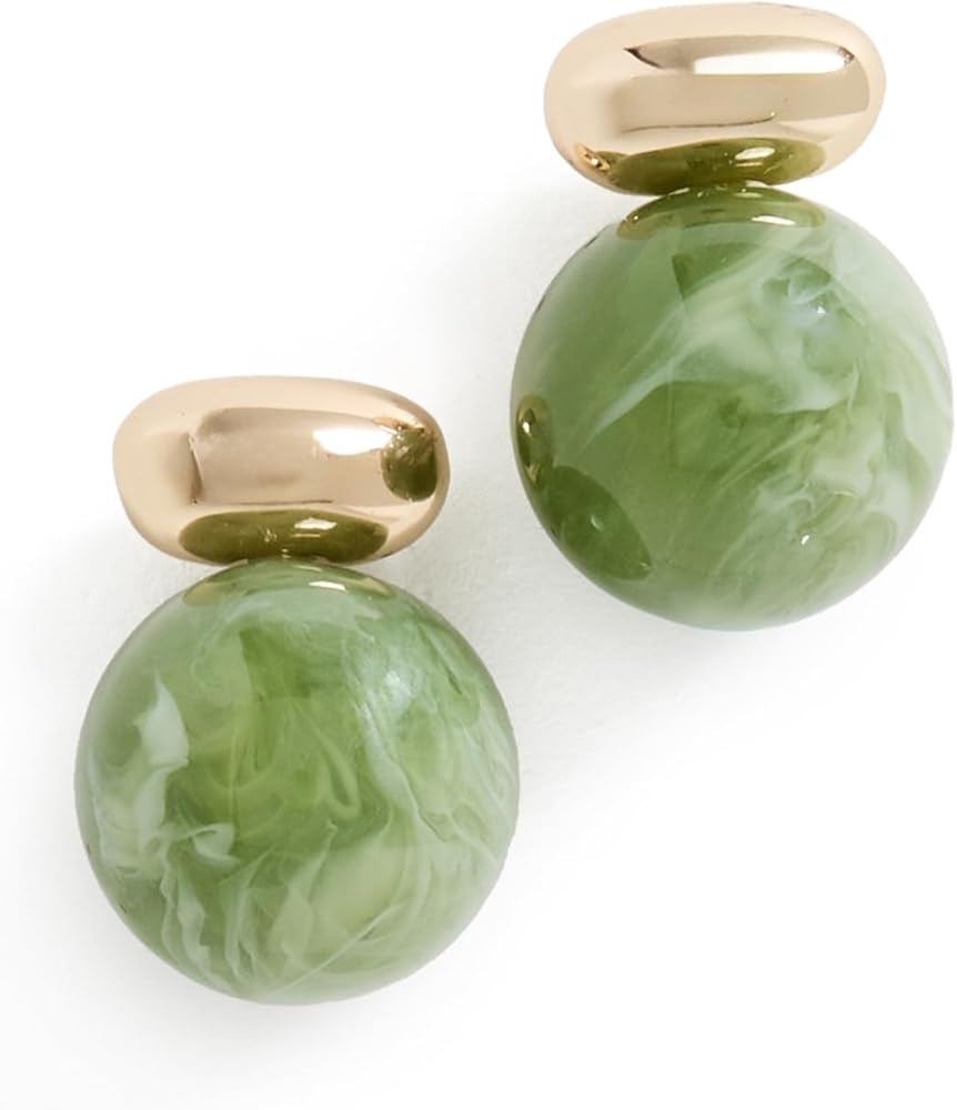 SHASHI Women's Alice Gemstone Earrings, Gold/Green, One Size | Amazon (US)