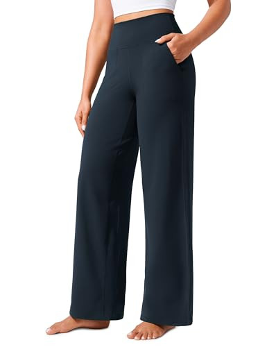 CRZ YOGA Butterlift Wide Leg Pants Pockets 31" - High Waisted Yoga Lounge Buttery Soft Comfy Casual Womens True Navy XX-Small | Amazon (US)