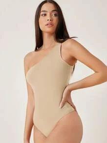 SHEIN BASICS Cotton One Shoulder Solid Bodysuit SKU: swbodysui07210513195(1000+ Reviews)Cotton$10... | SHEIN