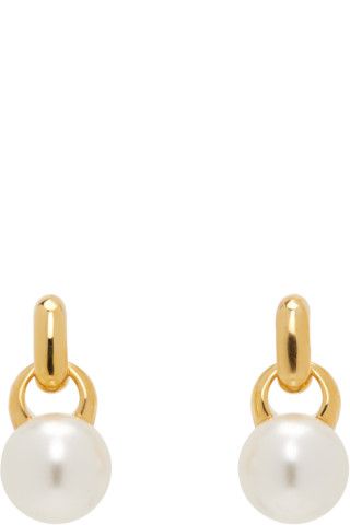 Gold Everyday Pearl Earrings | SSENSE