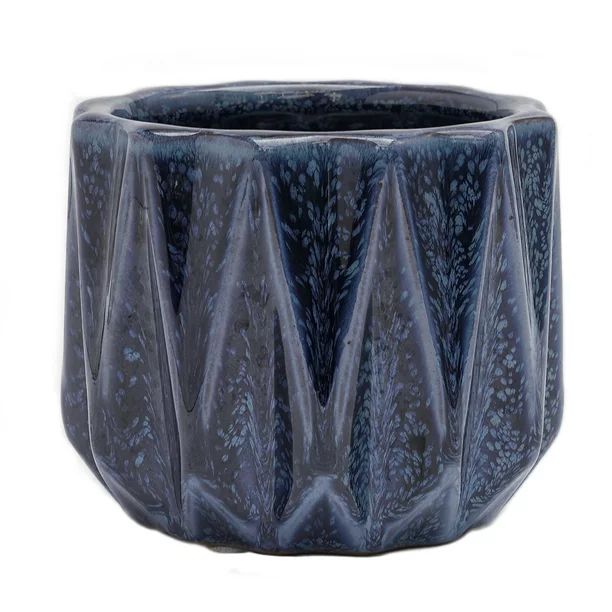 Better Homes & Gardens Pottery 5" Devi Round Ceramic Planter, Blue | Walmart (US)