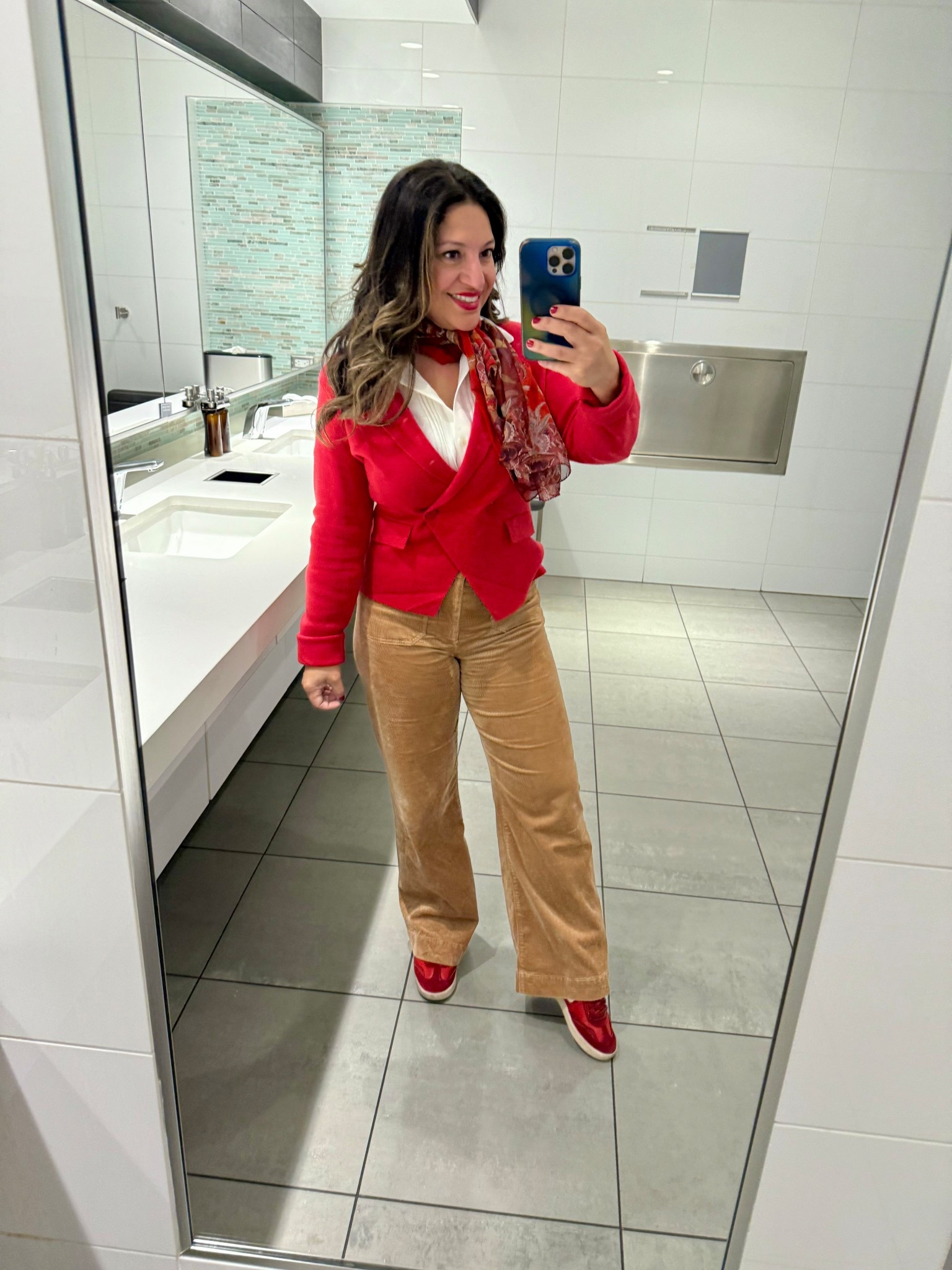 My airport outfit for one long haul trip to  Norway was one of my favorites! The corduroy pants are soft ans stretchy and the red blazer feels like a sweater! I felt put together but also comfy, and I got a lot of compliments! I am wearing a medium in the blazer and my regular jean size in the pants. 

#LTKTravel #LTKdayinmylife #LTKSeasonal