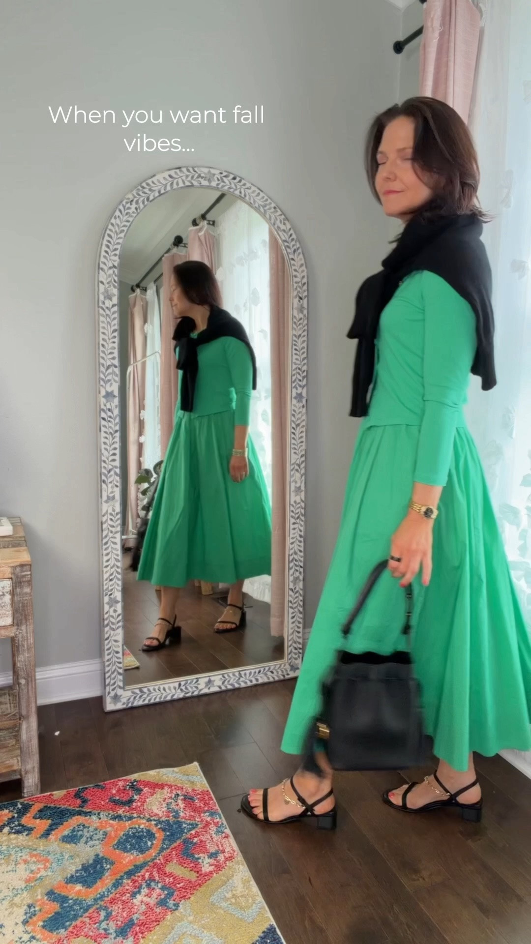 If you've been eyeing that elevated, colorful designer look but not the price tag, this outfit is worth a look. 💛✨

This bright skirt and cardigan combo gives me the same polished, vibrant feel as a much more expensive brand—for a fraction of the cost.

It's the perfect transitional outfit for those in-between summer and fall days. Pair a colorful midi skirt with a lightweight cardigan for an easy layered look that works from cool mornings to warm afternoons.

#TransitionalStyle #SummerToFallStyle #DesignerInspired #AffordableFashion #LuxuryLookForLess