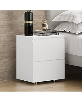 FUNISIR Nightstand with 2 Drawers, Modern Bedroom End Table with No Handle, Wooden Bedside Storag... | Amazon (US)