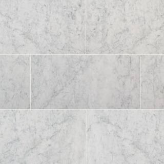 Carrara White 12 in. x 24 in. Polished Marble Floor and Wall Tile (12 sq. ft./Case) | The Home Depot