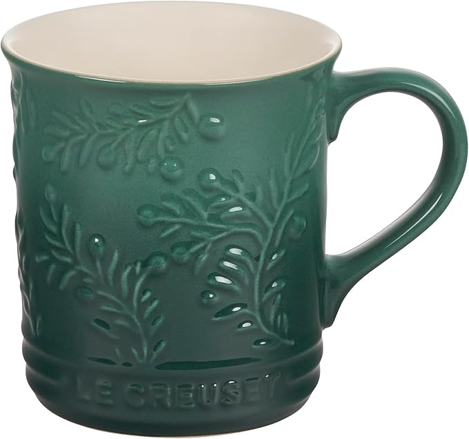 Le Creuset Olive Branch Collection Stoneware Embossed Mug, 14 oz., Artichaut | Amazon (US)