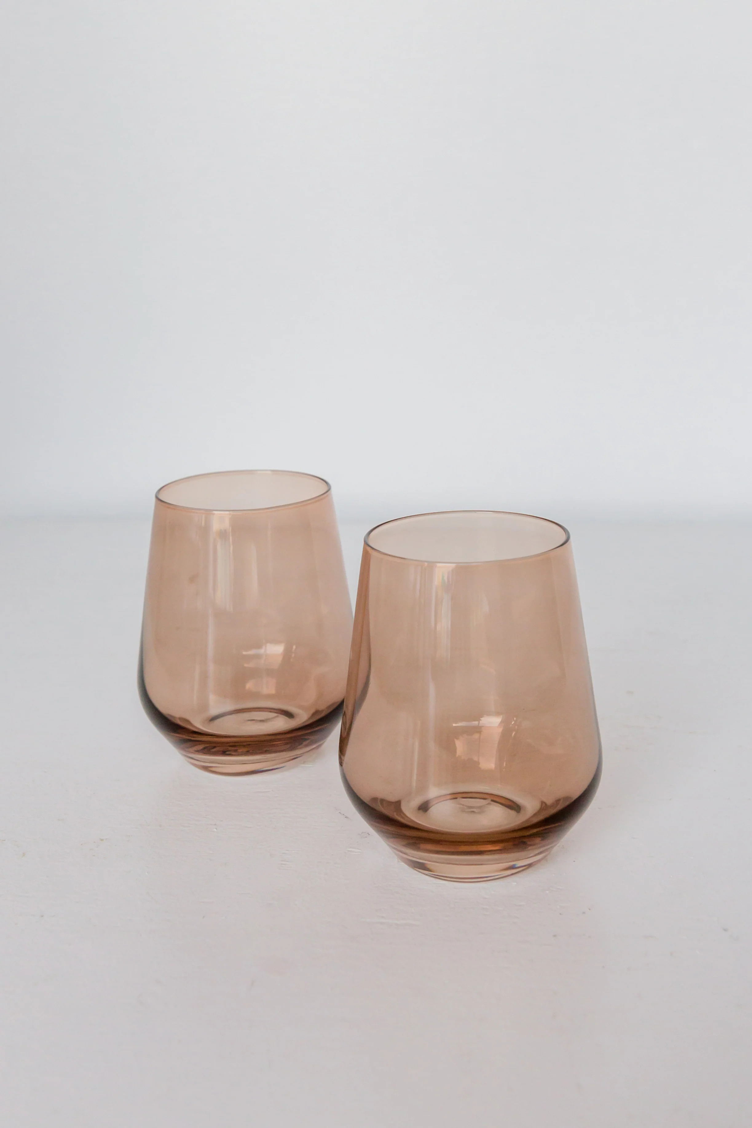 Estelle Colored Wine Stemless - Set of 2 {Amber Smoke} | Estelle Colored Glass