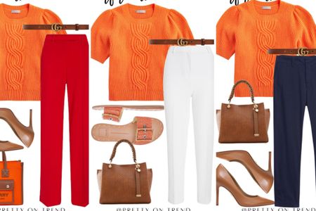 Orange sweater for the office 

#LTKstyletip #LTKSeasonal #LTKworkwear