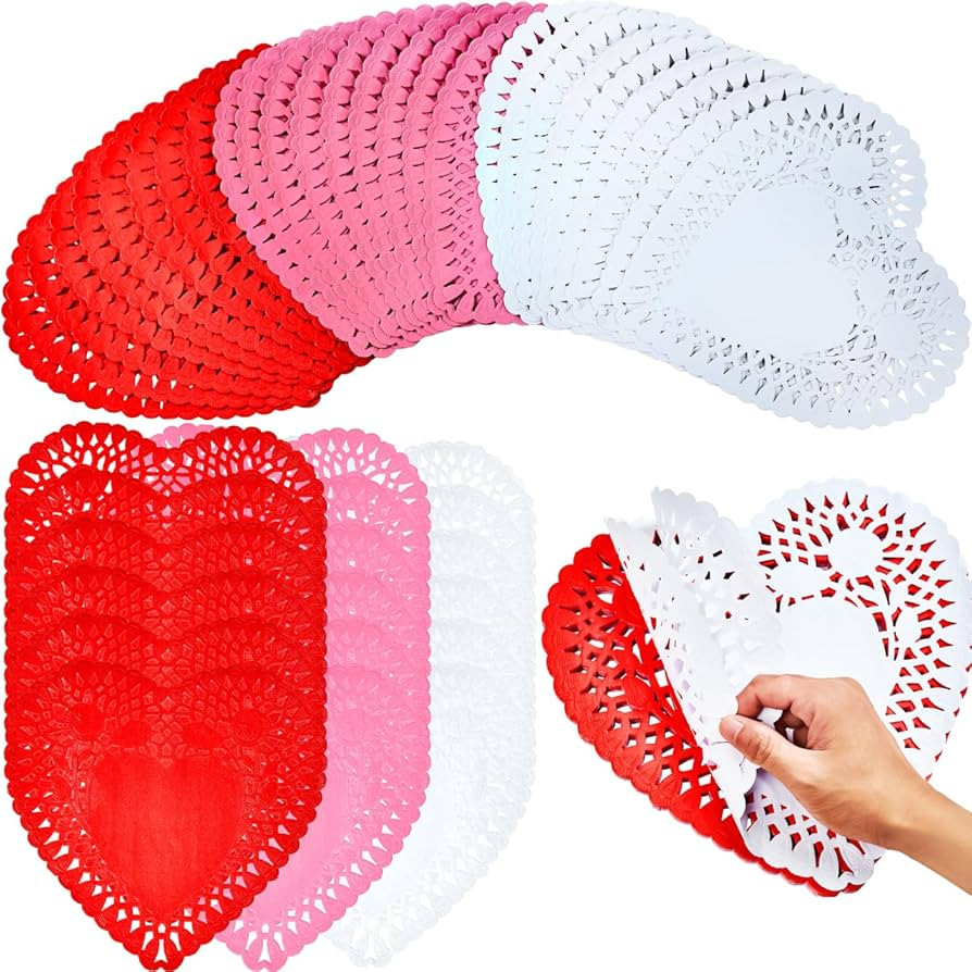 JOYIN 102 PCS 10" Valentines Day Heart Doilies, Tableware Decoration, Home Activitie, Kitchen Dis... | Amazon (US)