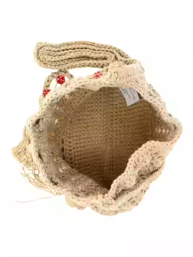 No Boundaries Women's Festival Crochet Bucket Bag, Natural Beaded Fruit | Walmart (US)