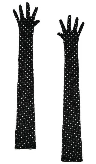 Sparkle Gloves in Black & Silver | Revolve Clothing (Global)
