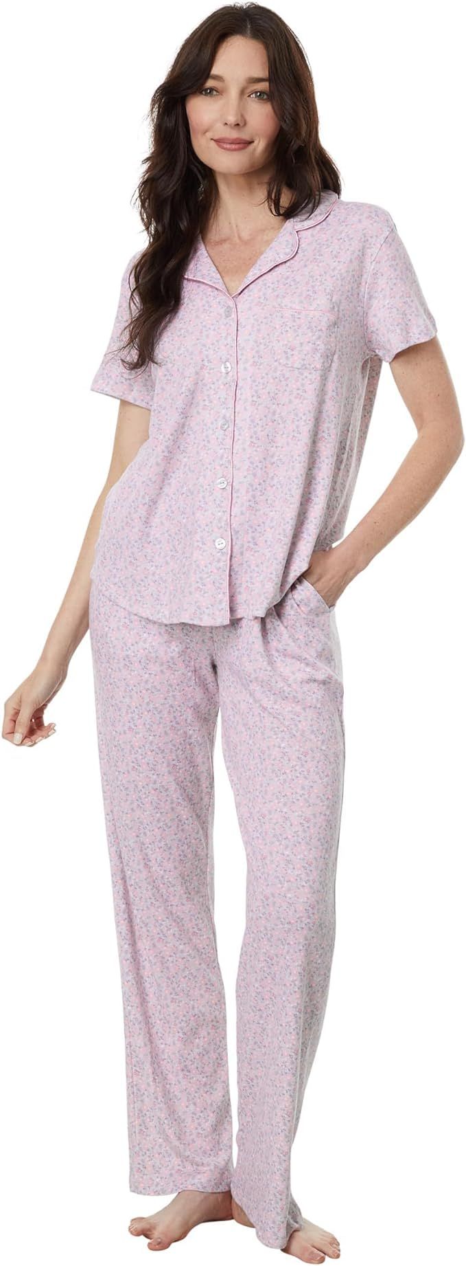 Karen Neuburger Women's Girlfriend Long Sleeve Top and Cozy Bottom Pajama Set | Amazon (US)